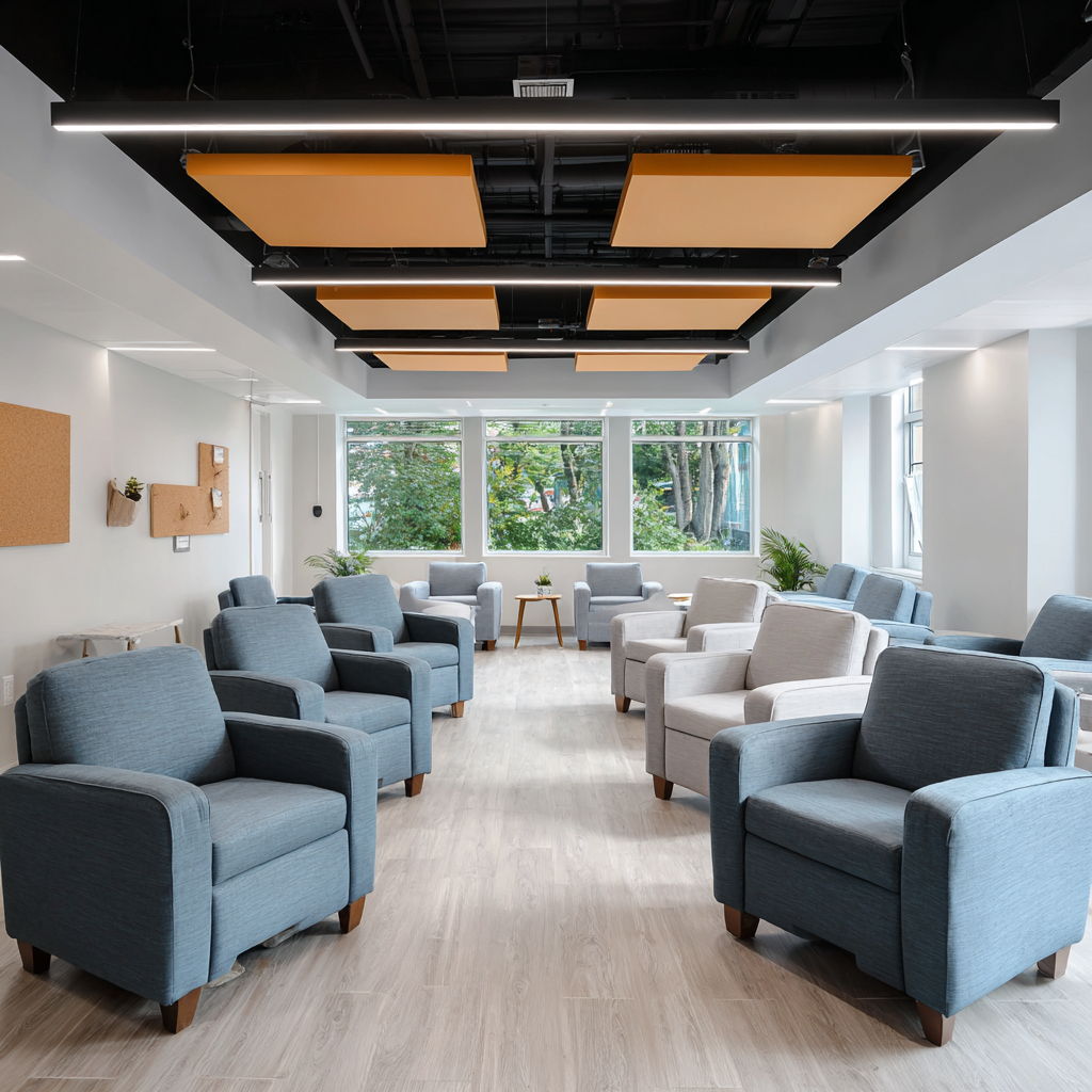 Common lounge area at Serenity Healing facility